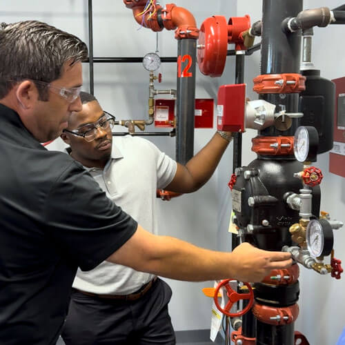 Man checking Riser in AFSA Valve Lab